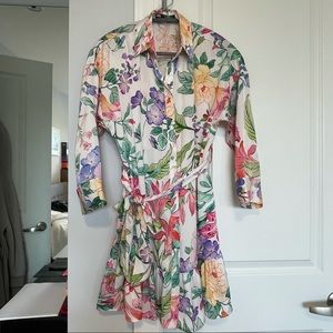 Zara Floral shirt dress